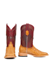 Monroe Caiman Hornback Square Toe Cowboy Boot