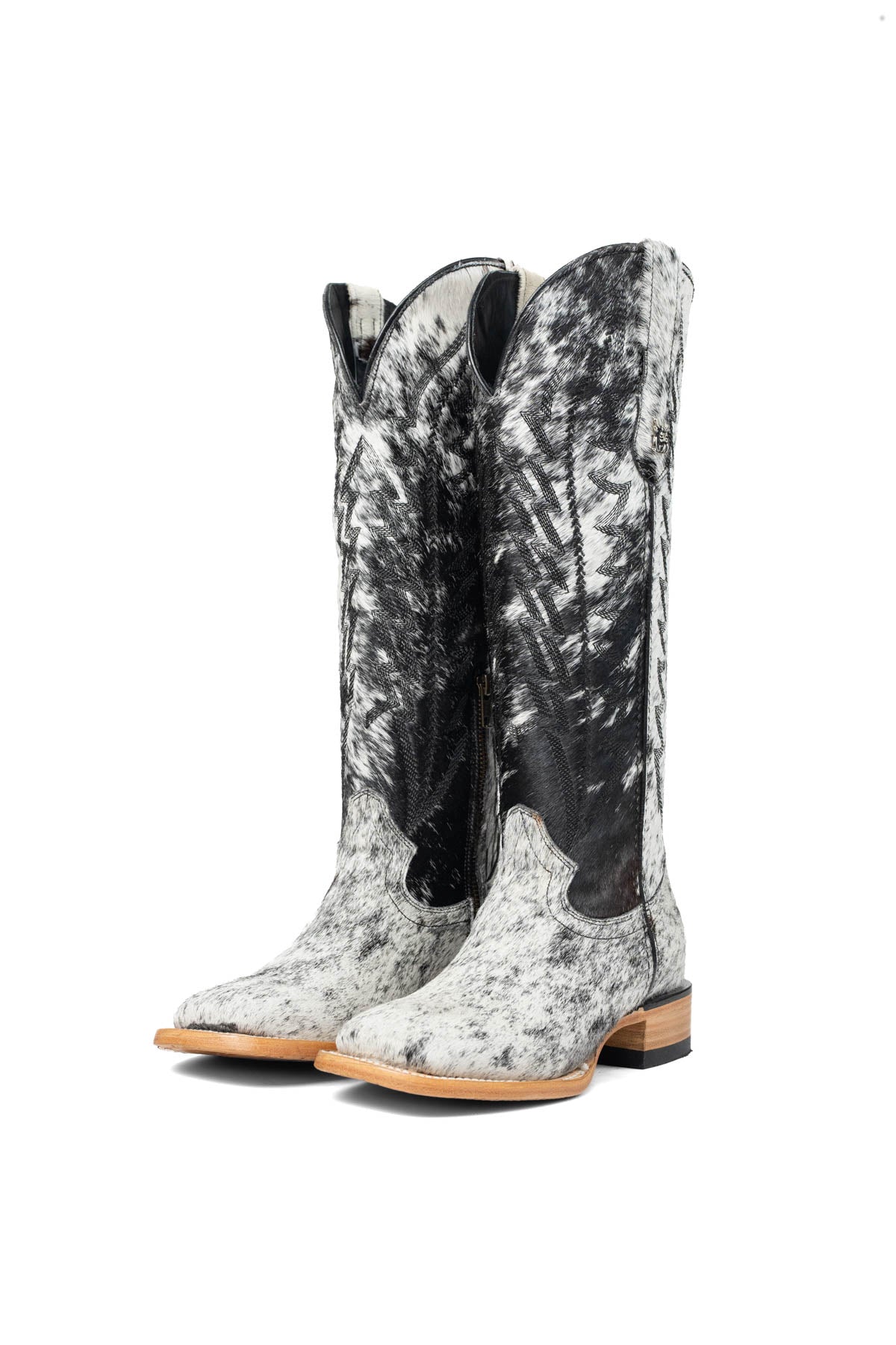 Carmina Tall Cowhide Square Toe Cowgirl Boot Size 7 Box DU30