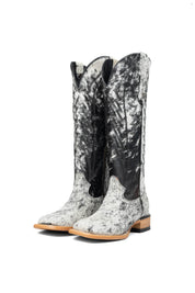 Carmina Tall Cowhide Square Toe Cowgirl Boot Size 7 Box DU30