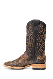 Bruce Tooled Poker Square Toe Cowboy Boot