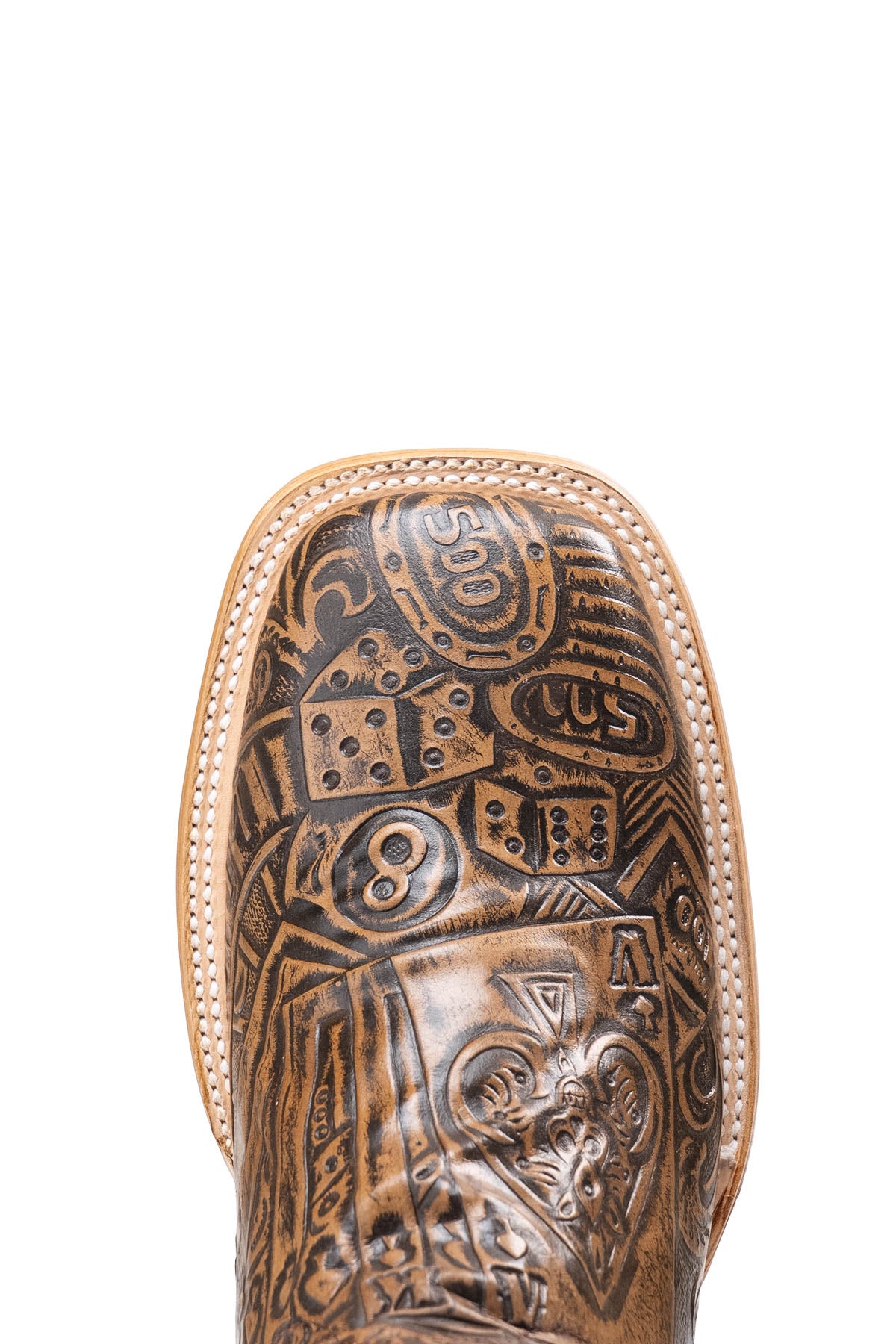 Bruce Tooled Poker Square Toe Cowboy Boot