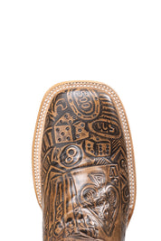 Bruce Tooled Poker Square Toe Cowboy Boot