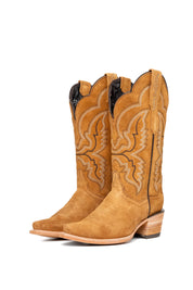 Iris Suede Wide Calf Snip Toe Cowgirl Boot