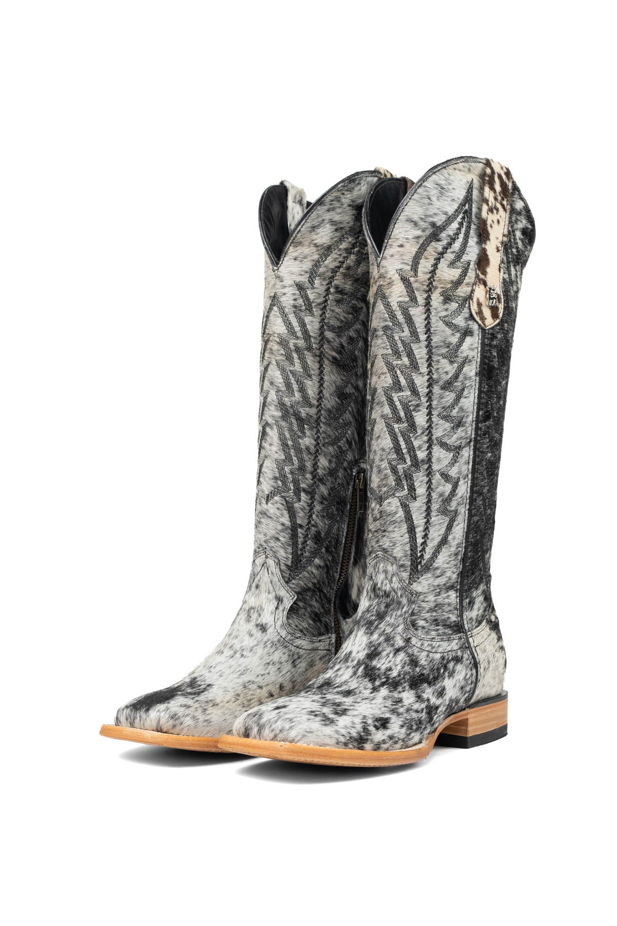 Carmina Tall Cowhide Square Toe Cowgirl Boot Size 7 Box DU31