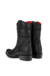 Python Matte Hornstone Red Bottom Narrow Toe Ankle Boot