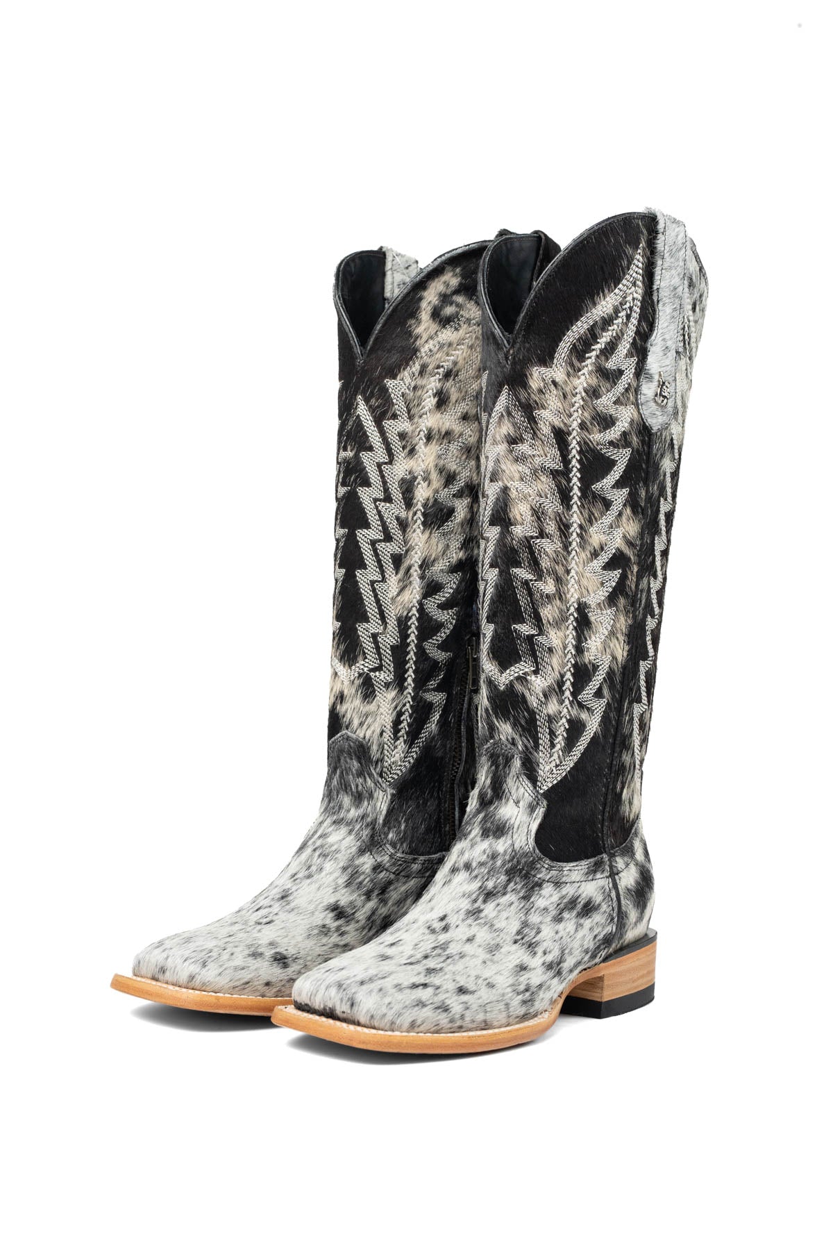 Carmina Tall Cowhide Square Toe Cowgirl Boot Size 7 Box DU32