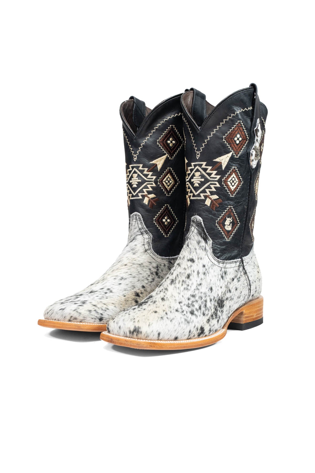 Aztec Cowhide Square Toe Cowboy Boot Size 10 Box AE33