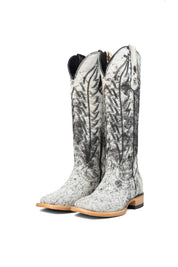 Carmina Tall Cowhide Square Toe Cowgirl Boot Size 7 Box DU33