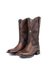 Caiman Hornback Belcrest Square Toe Cowboy Boot