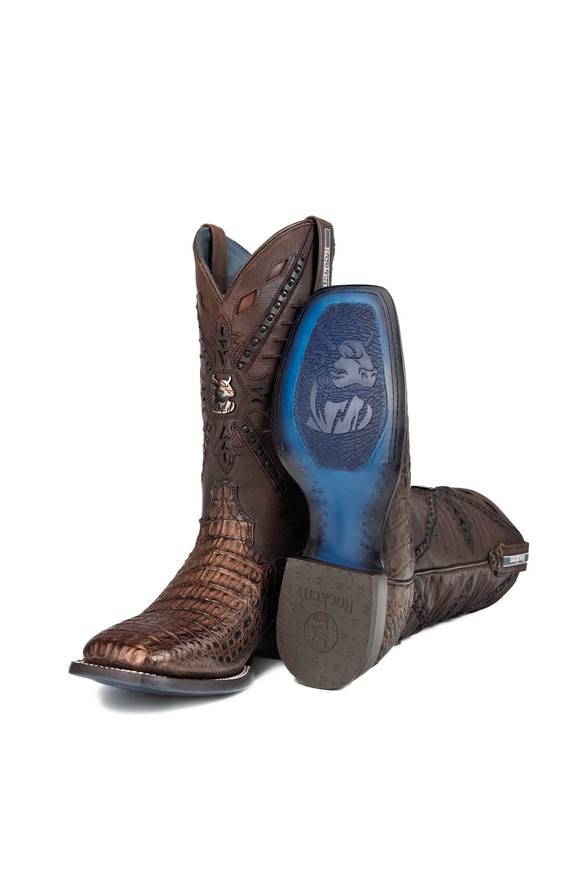 Caiman Hornback Belcrest Square Toe Cowboy Boot