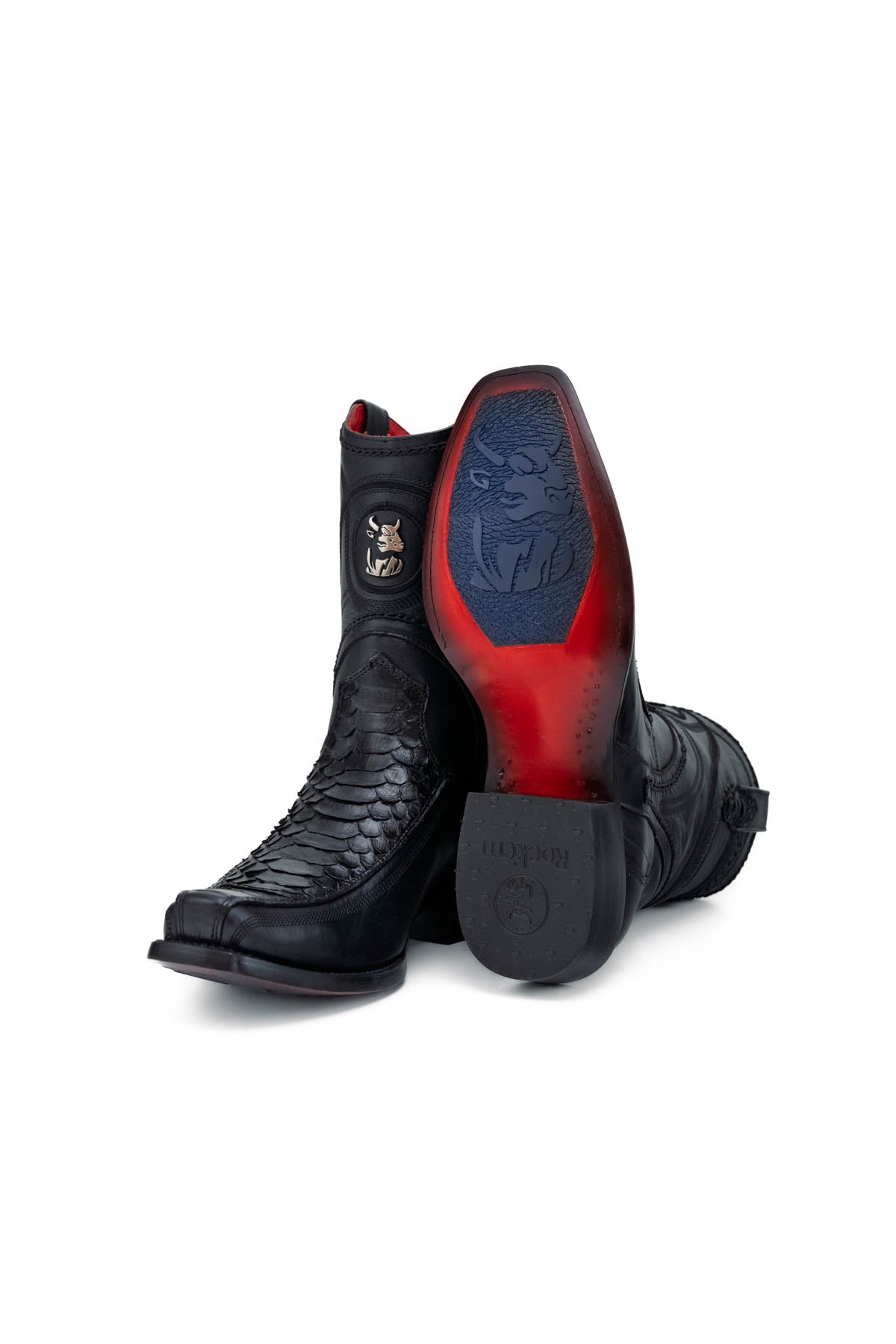 Python Hornstone  Red Bottom Narrow Toe Ankle Boot