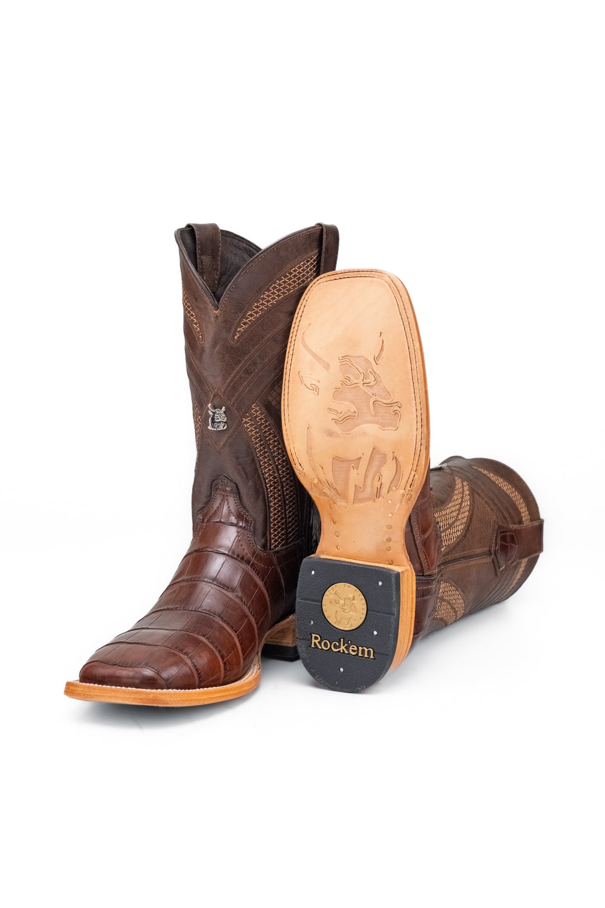 Monroe Gator Belly Square Toe Cowboy Boot