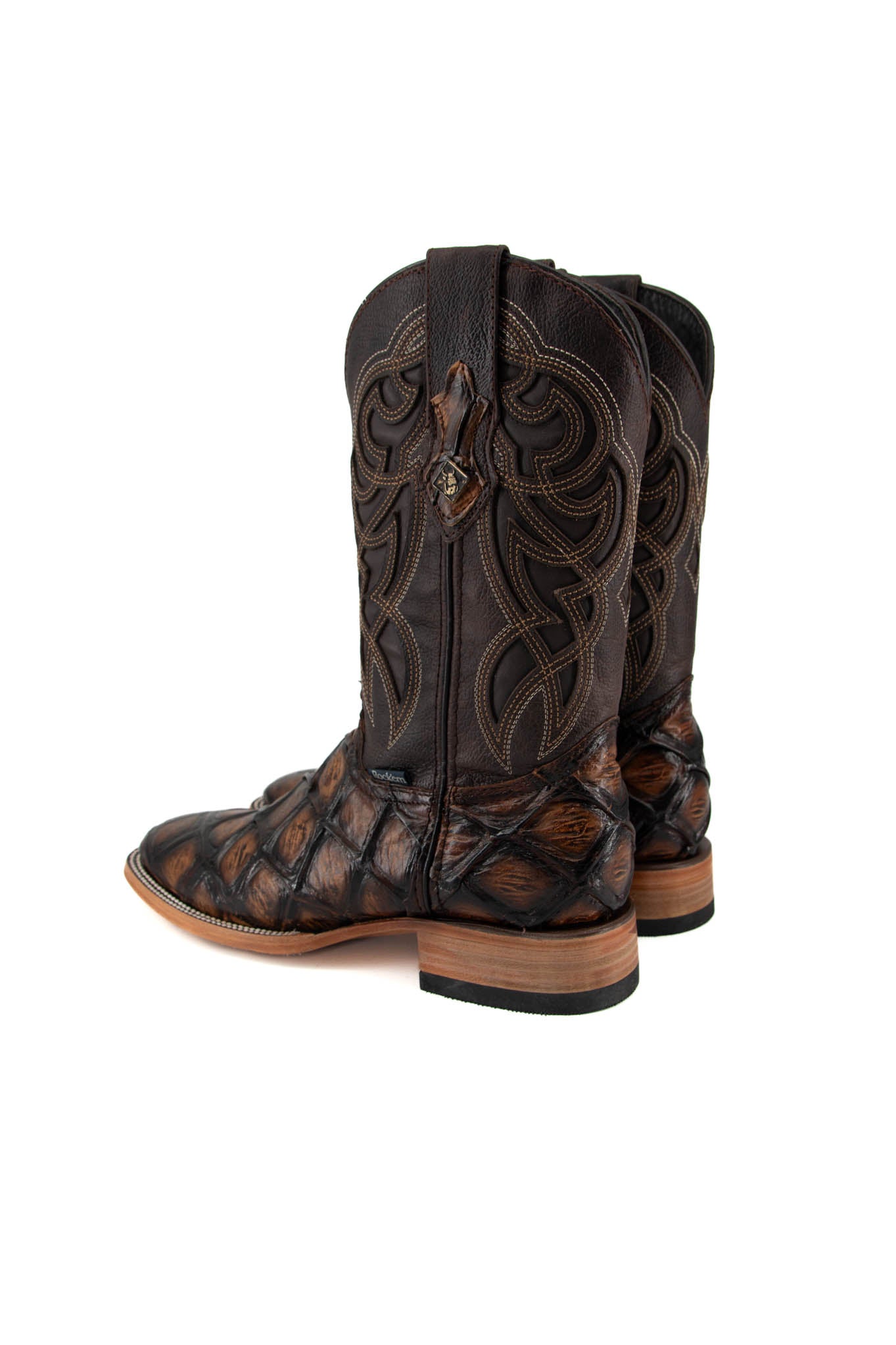 Big Bass Pirarucu Print Square Toe Cowboy Boots – Rock'Em