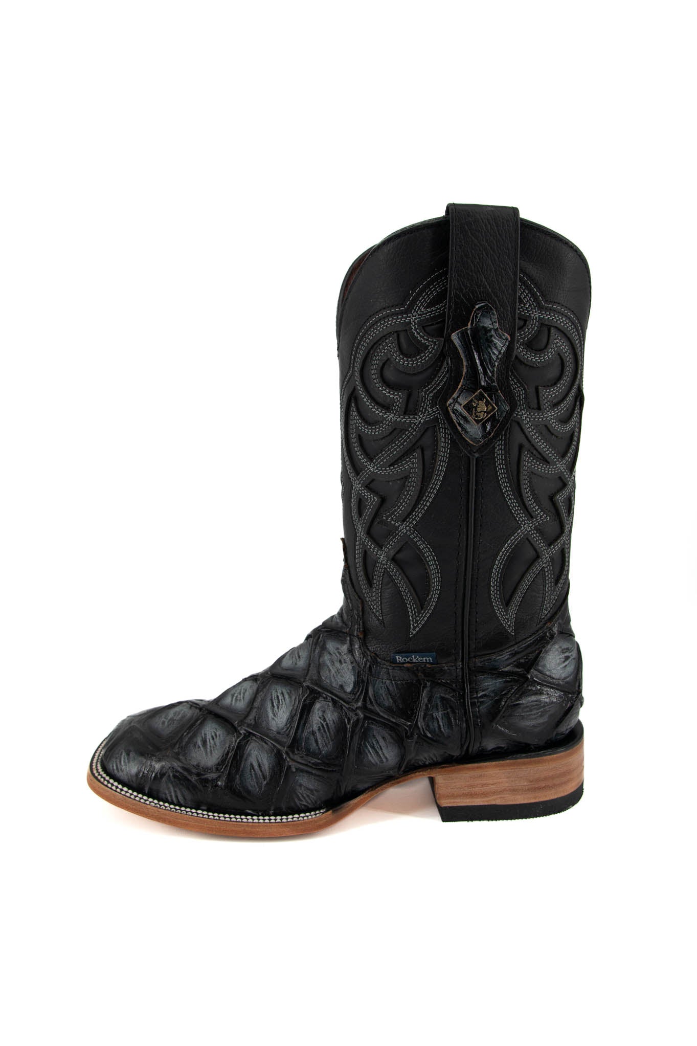 Big Bass Pirarucu Print Square Toe Cowboy Boots – Rock'Em