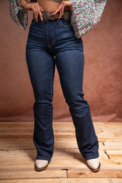 Mid Rise Dark Wash Western Bootcut Jeans JJ