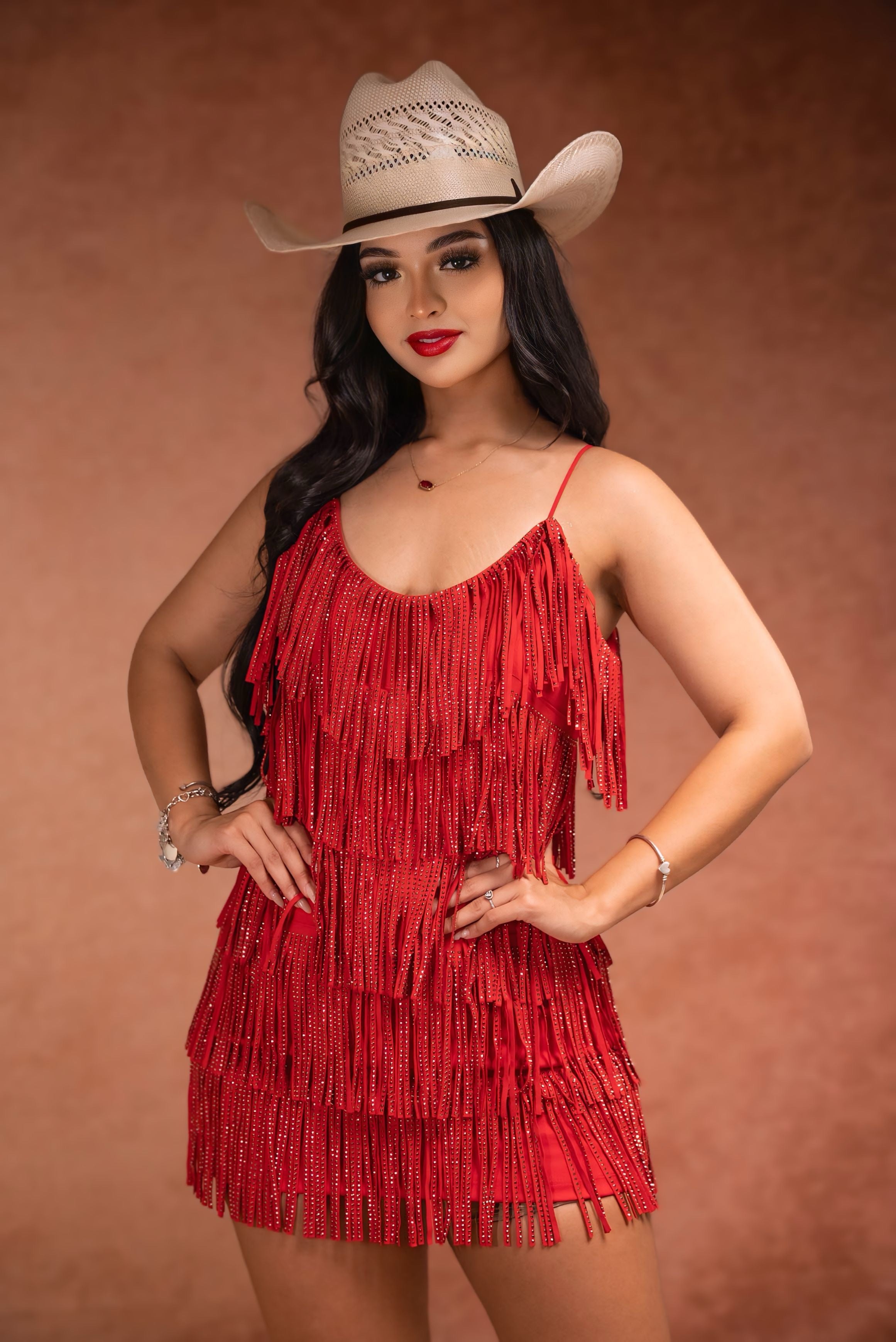 Fringe western dress best sale