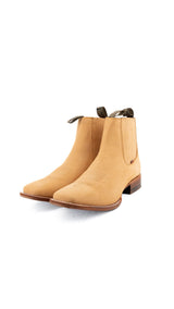 Bessero Leather Nobuck Square Toe Men's Ankle Boot