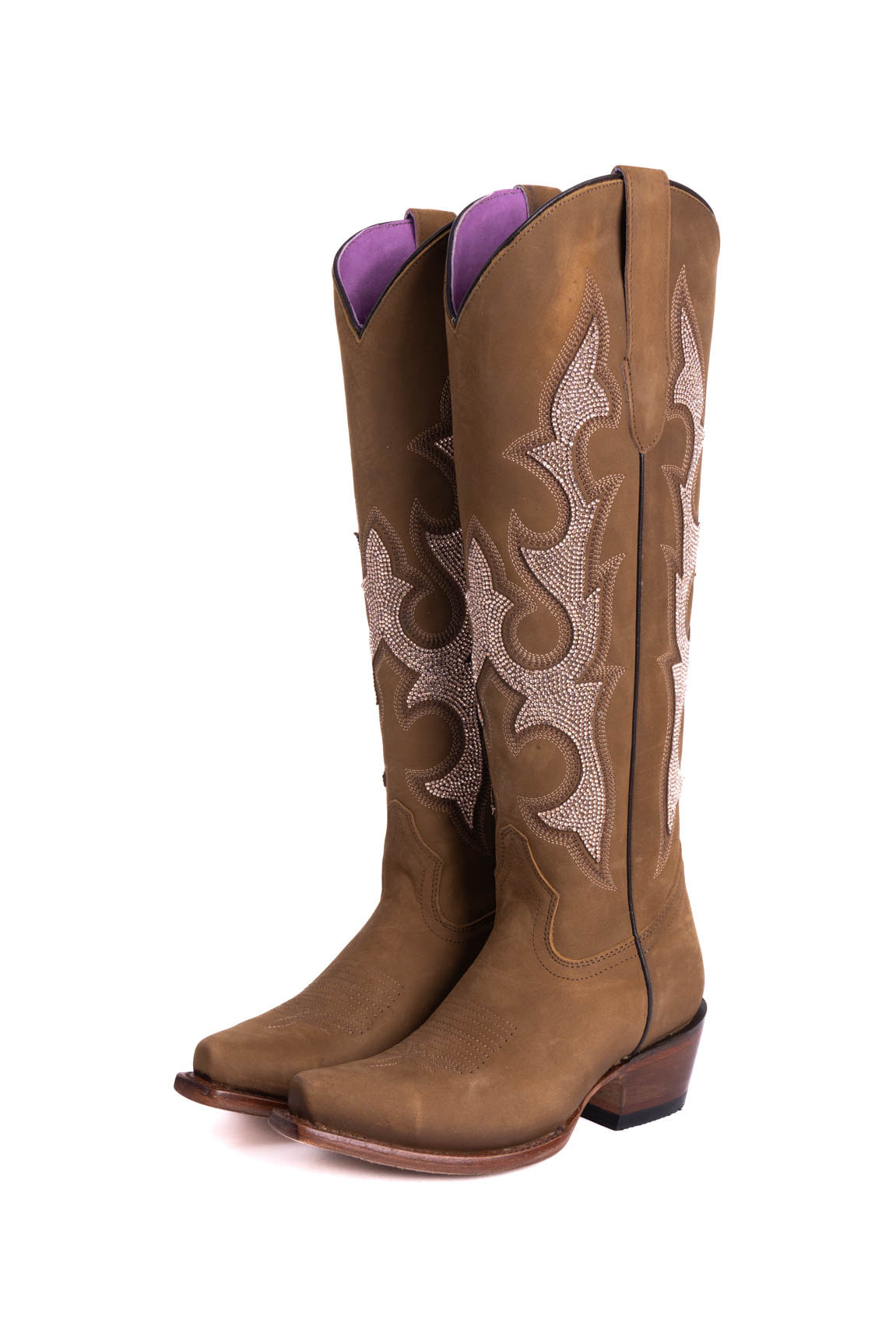 Makayla Nobuck Tall Snip Toe Cowgirl Boots