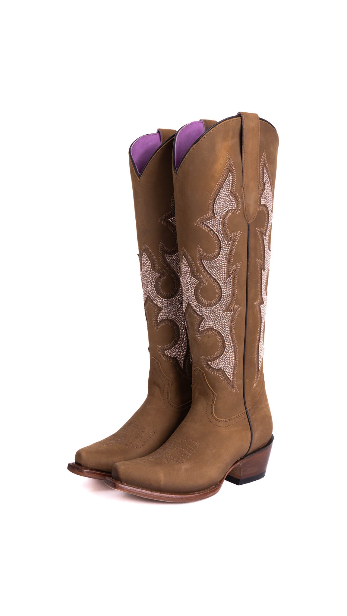 Makayla Nobuck Tall Snip Toe Cowgirl Boots