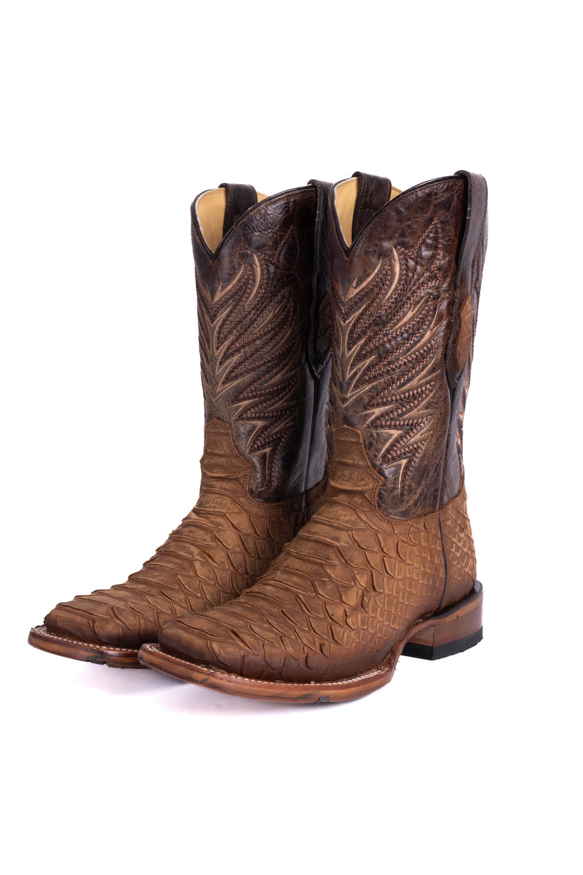 Duque Monster Python Square Toe Cowboy Boots