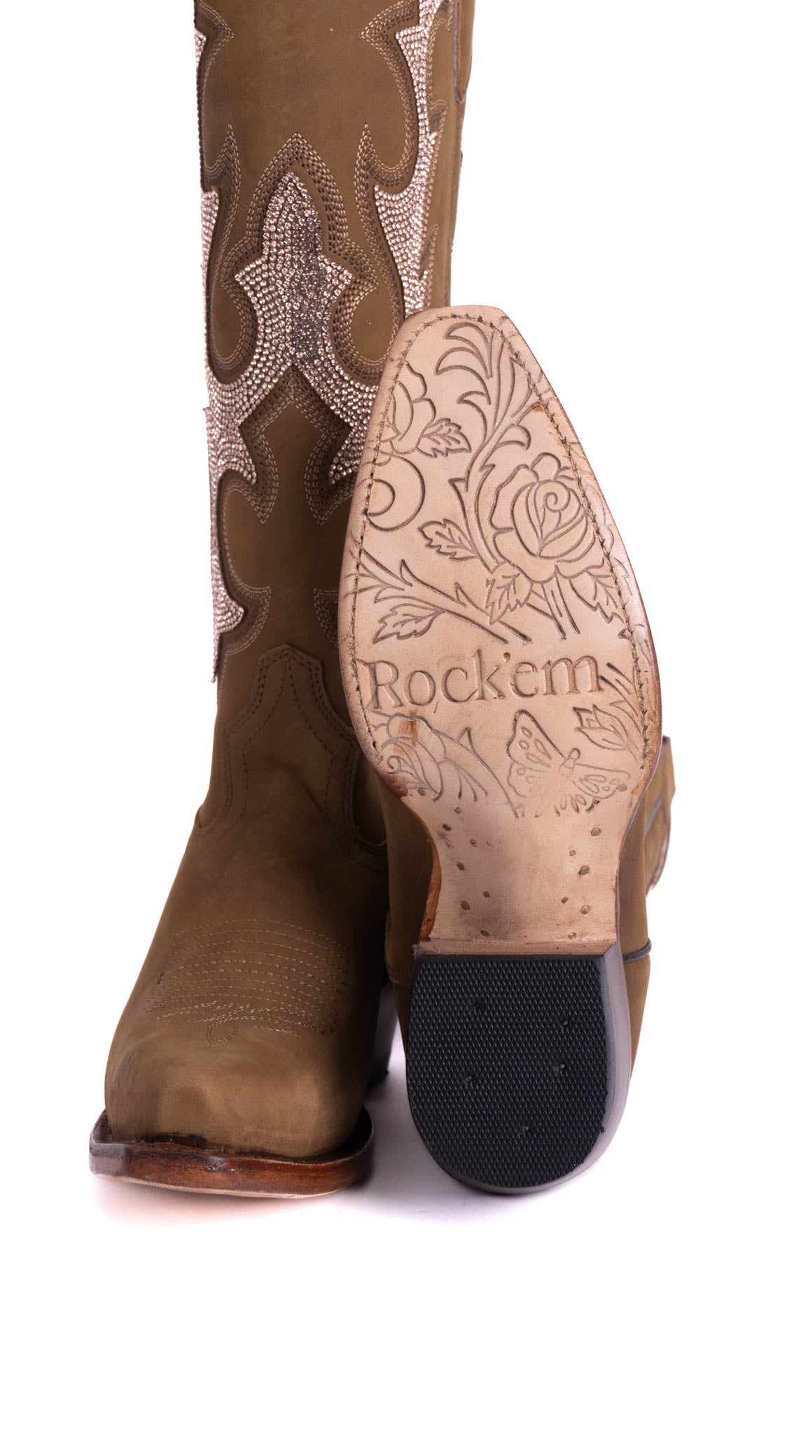 Makayla Nobuck Tall Snip Toe Cowgirl Boots