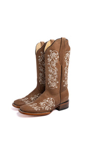 Verano Tabaco Square Toe Cowgirl Boot