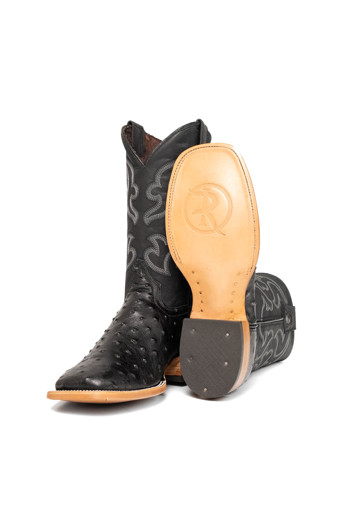 Jacob Ostrich Square Toe Cowboy Boot