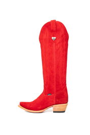 Eleanor Suede Tall Red Bottom Snip Toe Cowgirl Boot