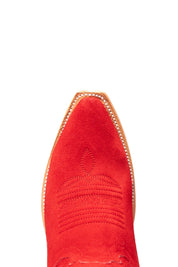 Eleanor Suede Tall Red Bottom Snip Toe Cowgirl Boot