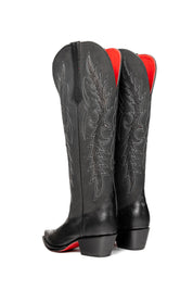 Marisol Tall Wide Calf Red Bottom Snip Toe Cowgirl Boot