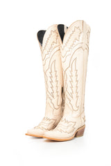 Maggie Knee High Wide Calf Snip Toe Cowgirl Boot