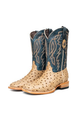 Renegate Ostrich Square Toe Cowboy Boot