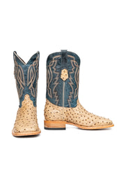 Renegate Ostrich Square Toe Cowboy Boot