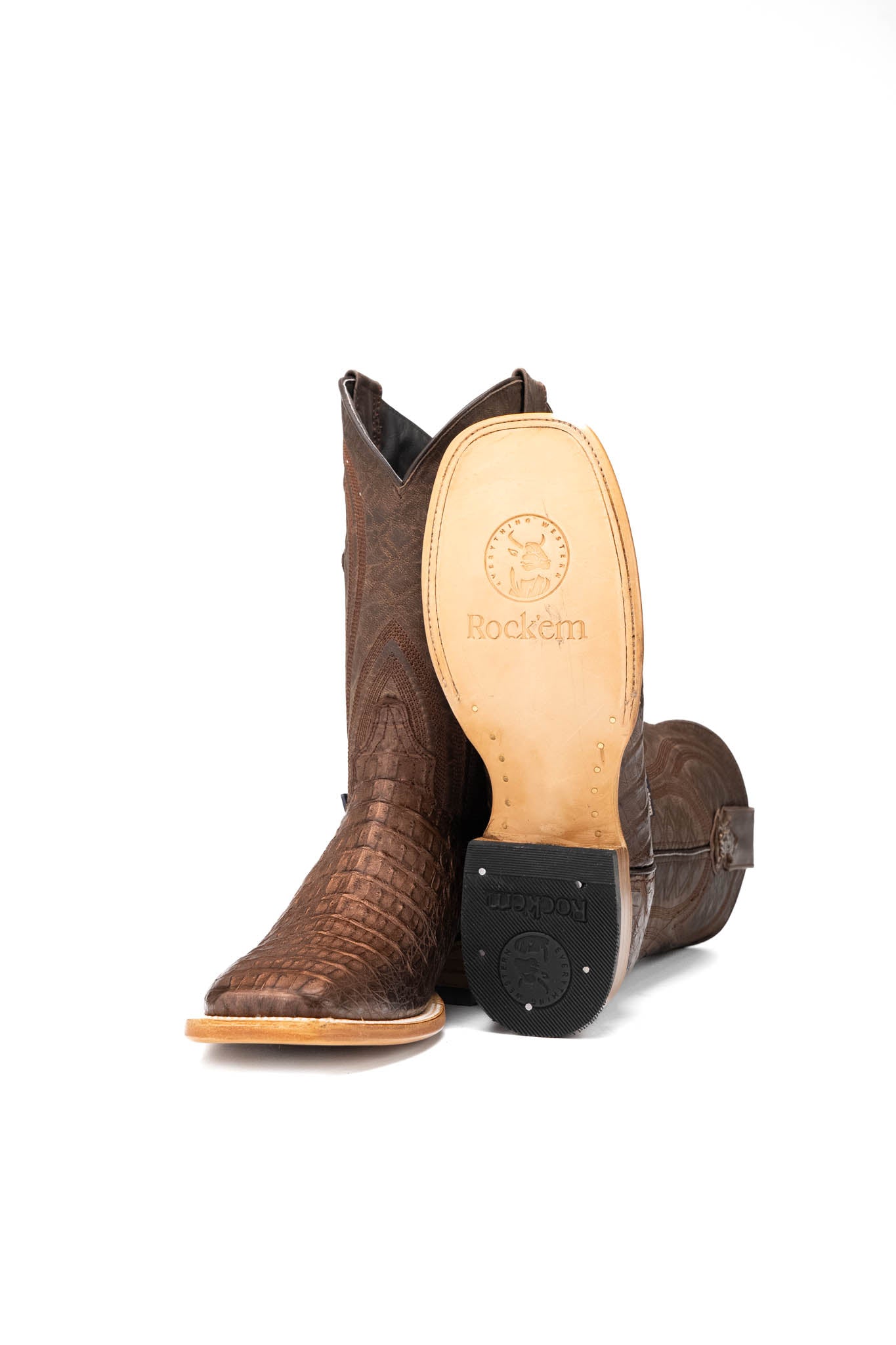 Walter Caiman Exotic Square Toe Cowboy Boot