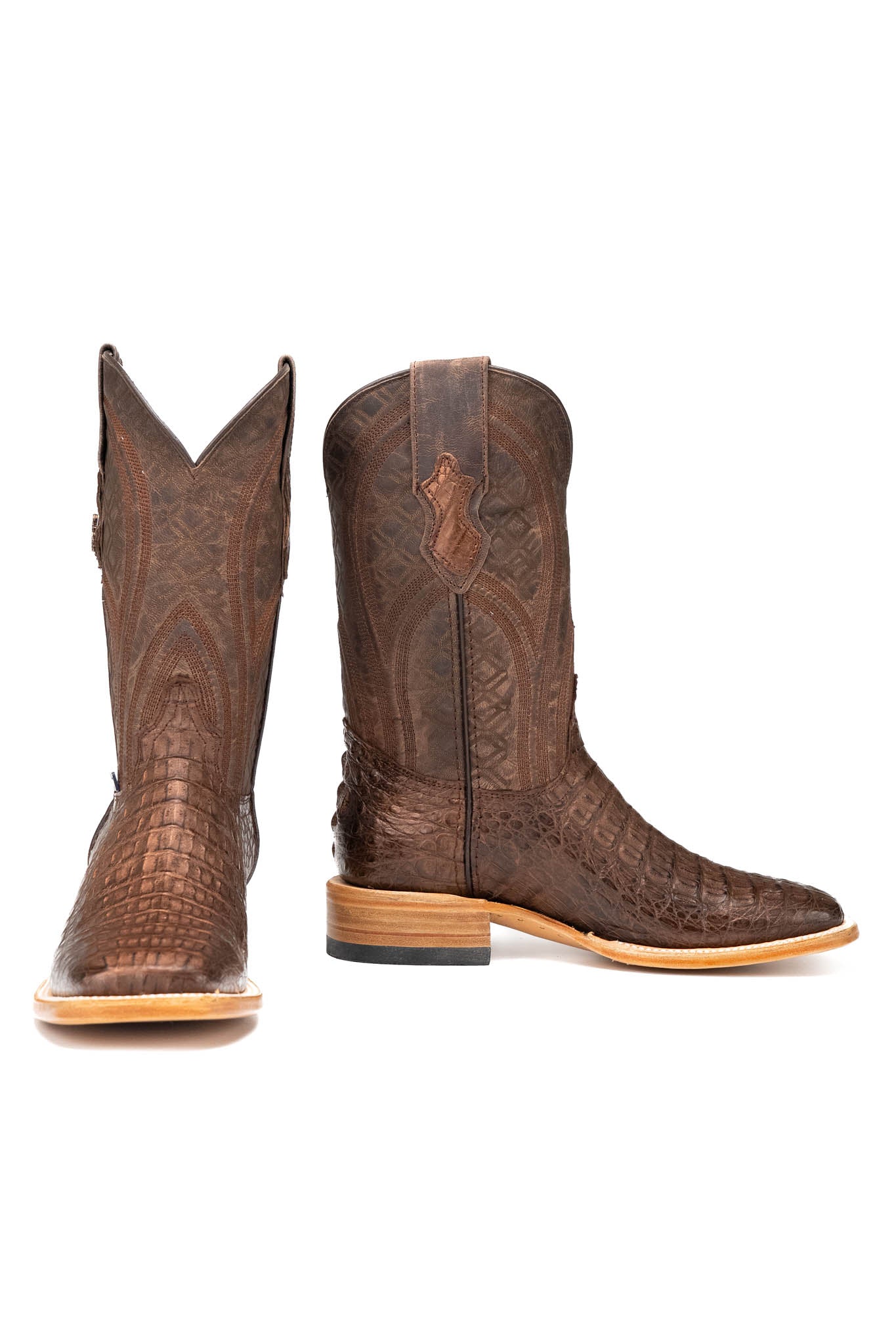 Walter Caiman Exotic Square Toe Cowboy Boot