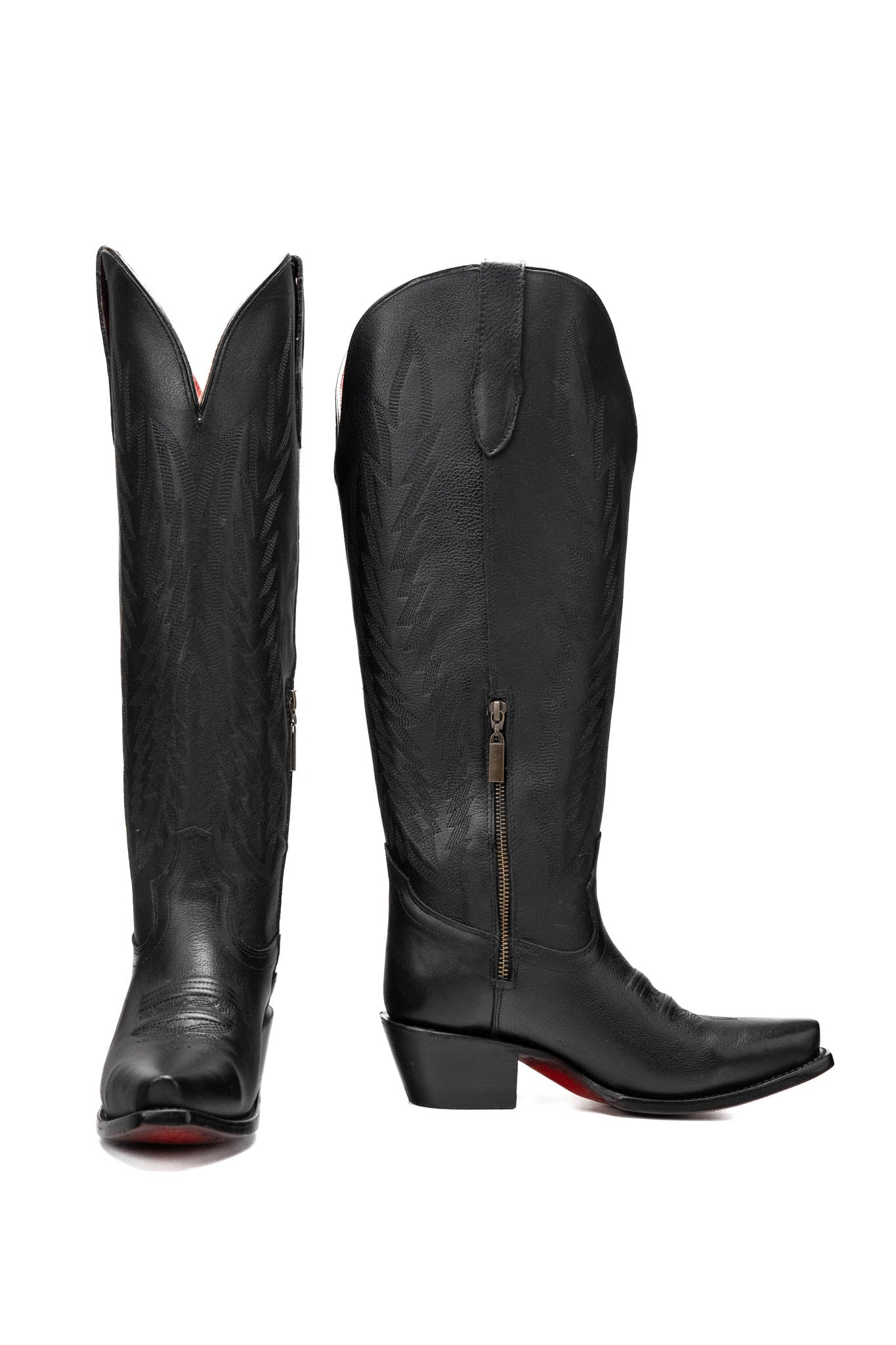 Presley Tall Red Bottom Wide Calf Snip Toe Cowgirl Boot