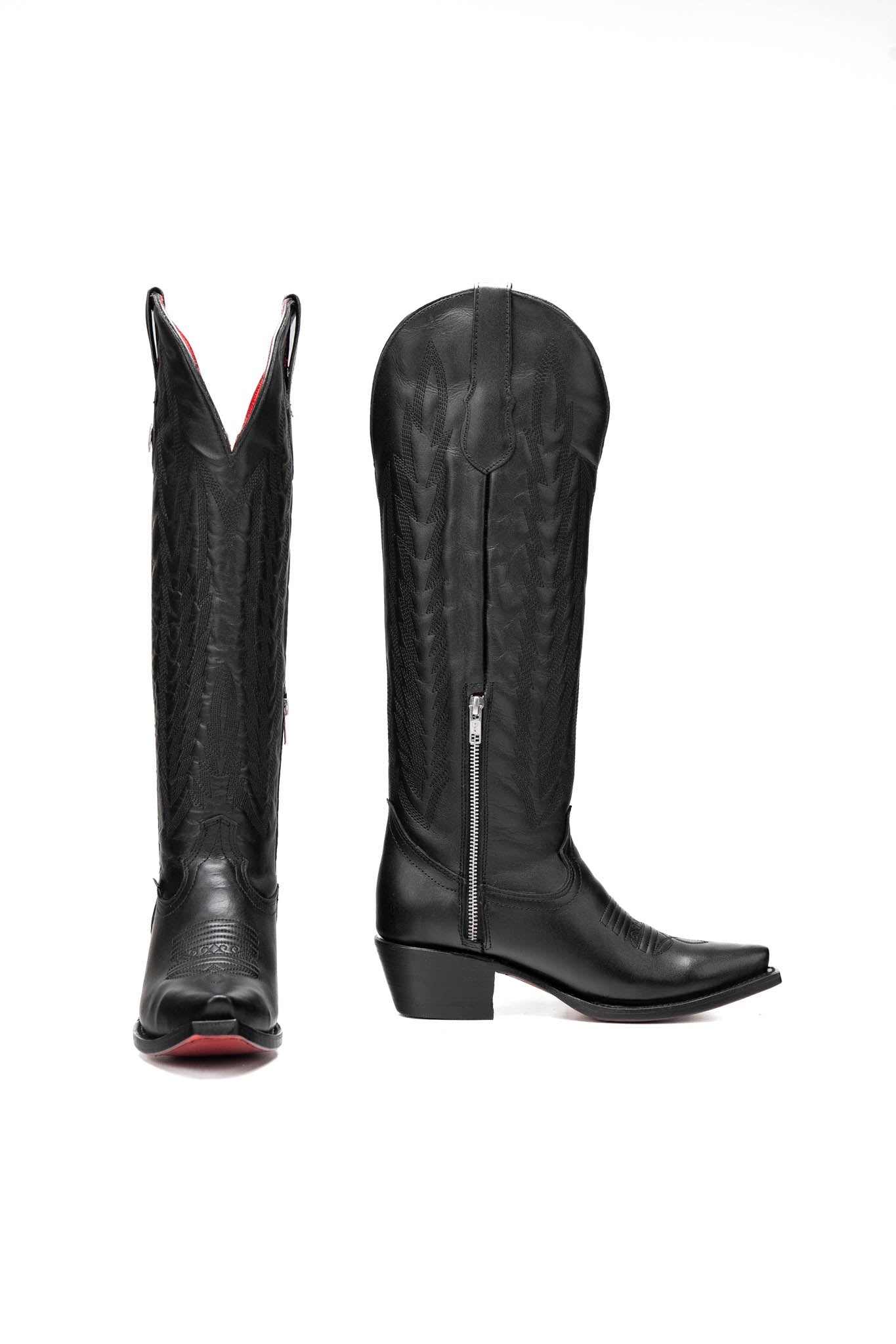 Eleanor Tall Red Bottom Snip Toe Cowgirl Boot