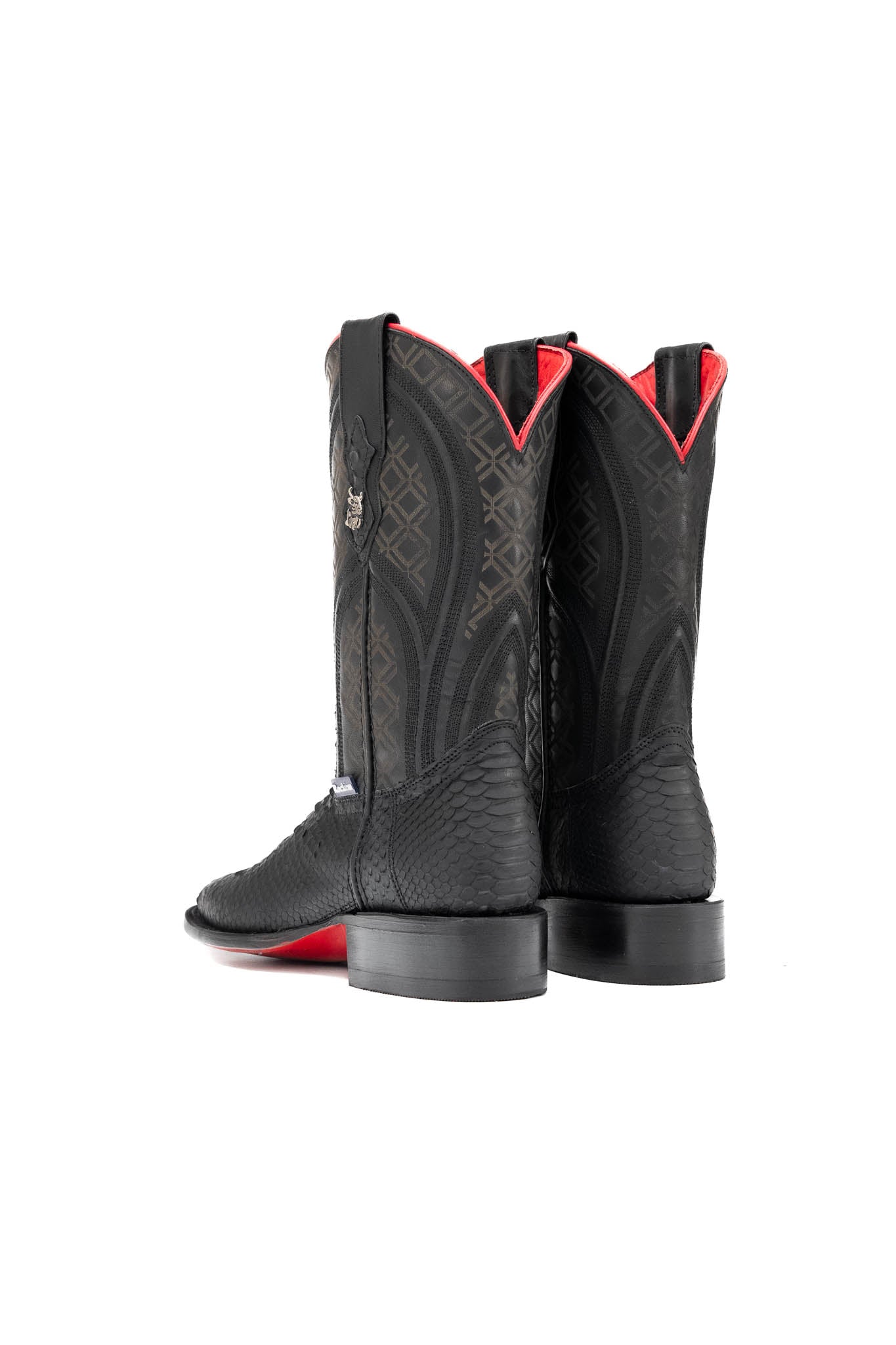Walter Python Exotic Red Bottom Square Toe Cowboy Boot