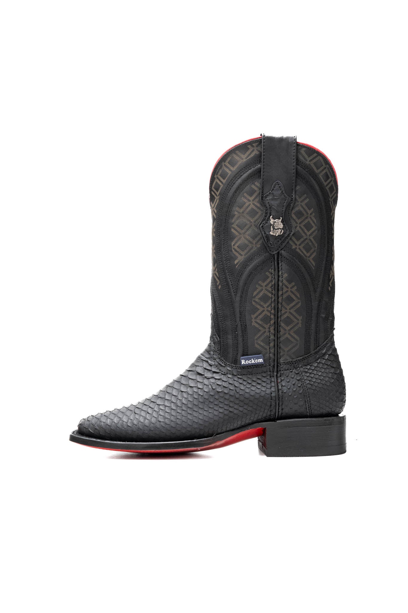 Walter Python Exotic Red Bottom Square Toe Cowboy Boot