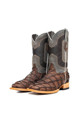 Barnet Pirarucu Exotic Square Toe Cowboy Boot