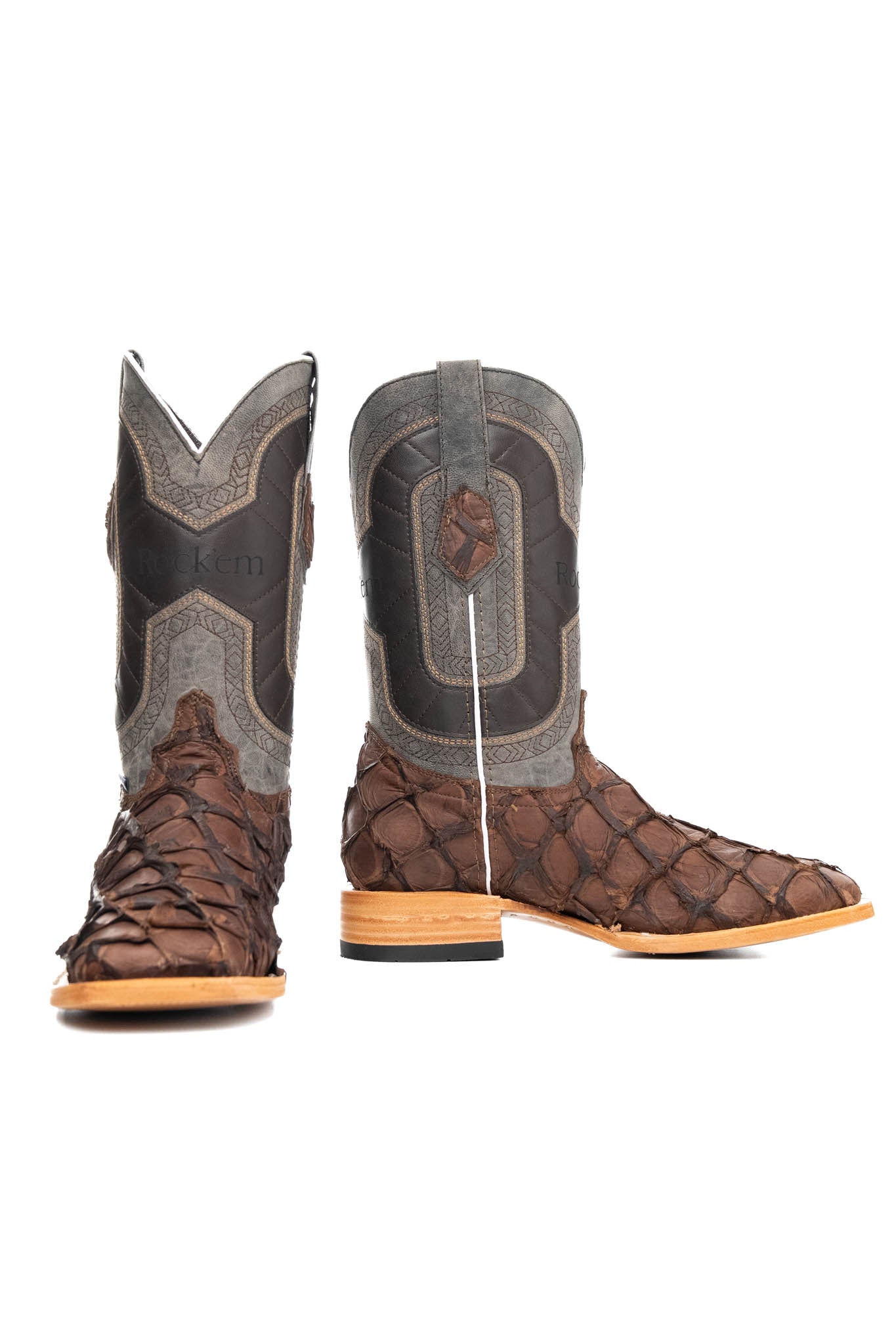 Barnet Pirarucu Exotic Square Toe Cowboy Boot