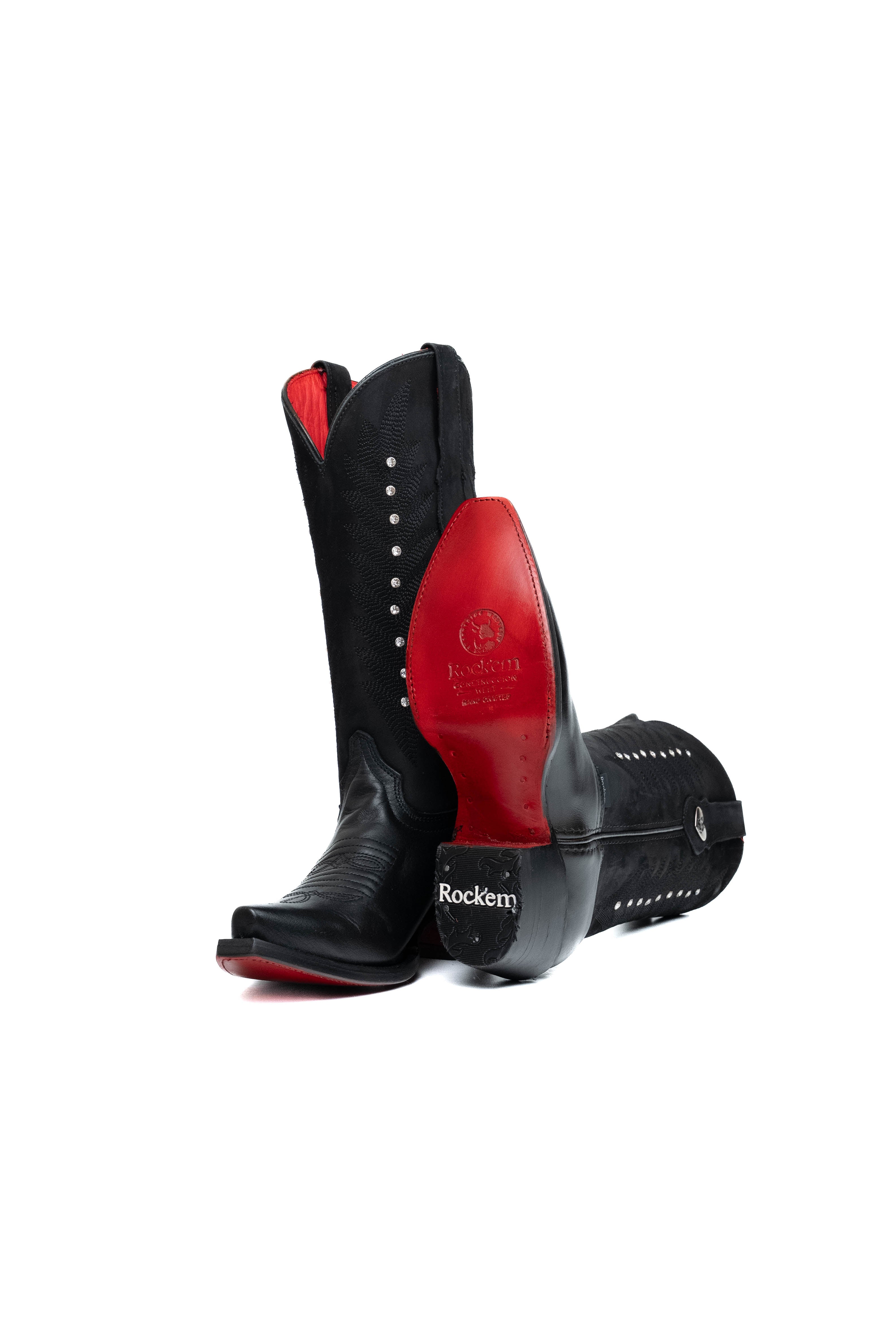 Crystal Belle Red Bottom Snip Toe Cowgirl Boot