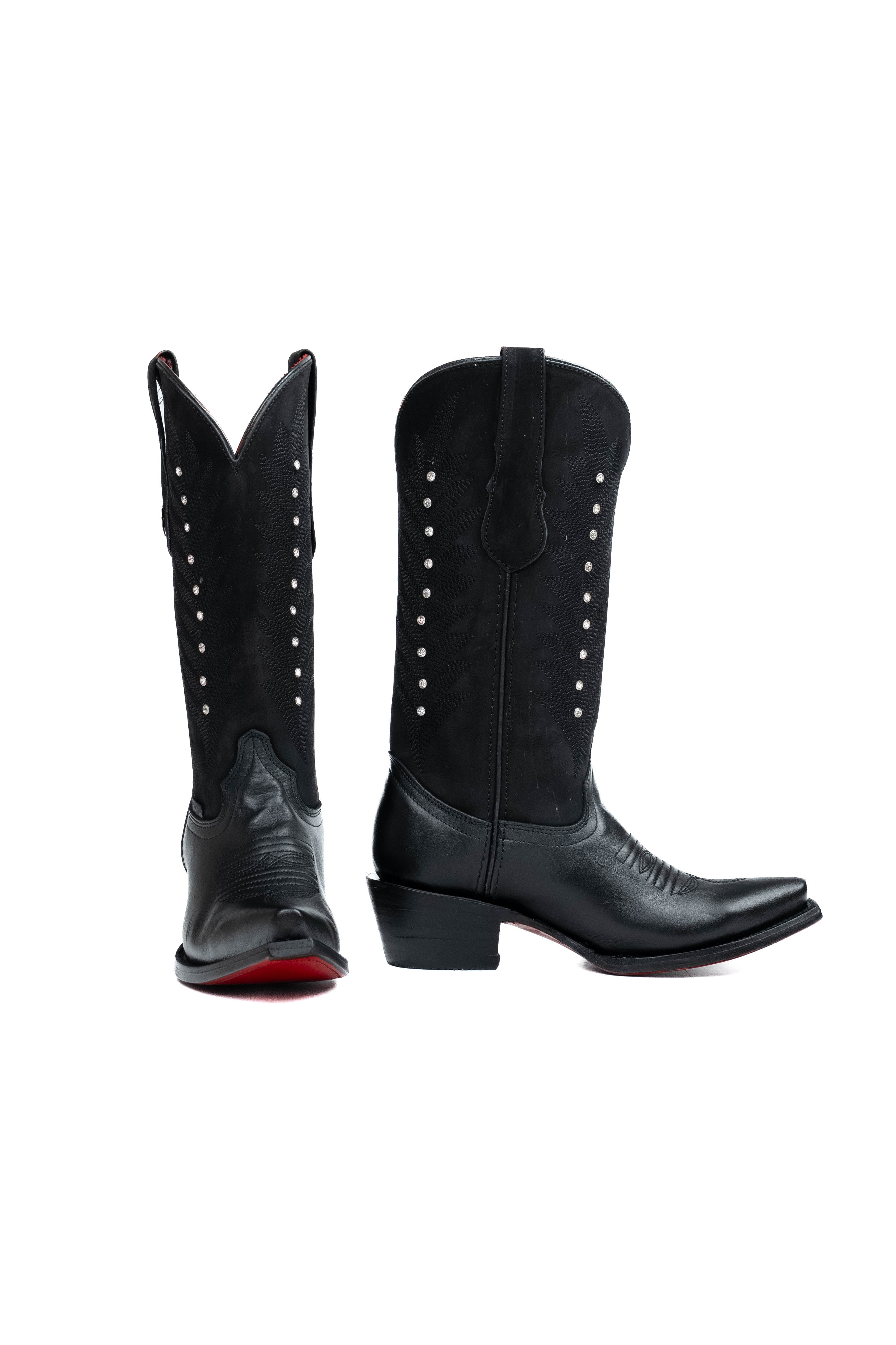 Crystal Belle Red Bottom Snip Toe Cowgirl Boot