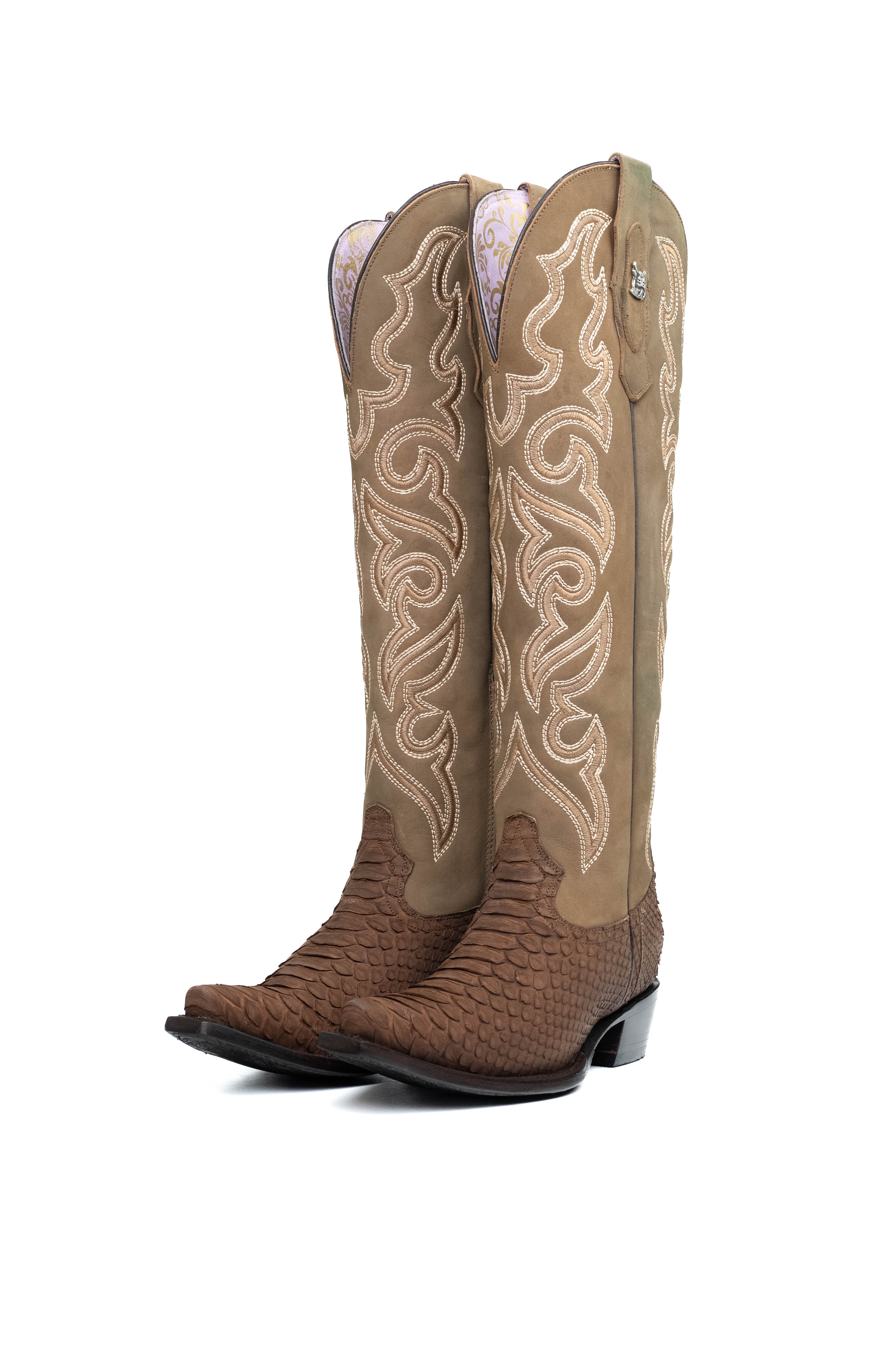 Ariana Python Exotic Tall Snip Toe Cowgirl Boot