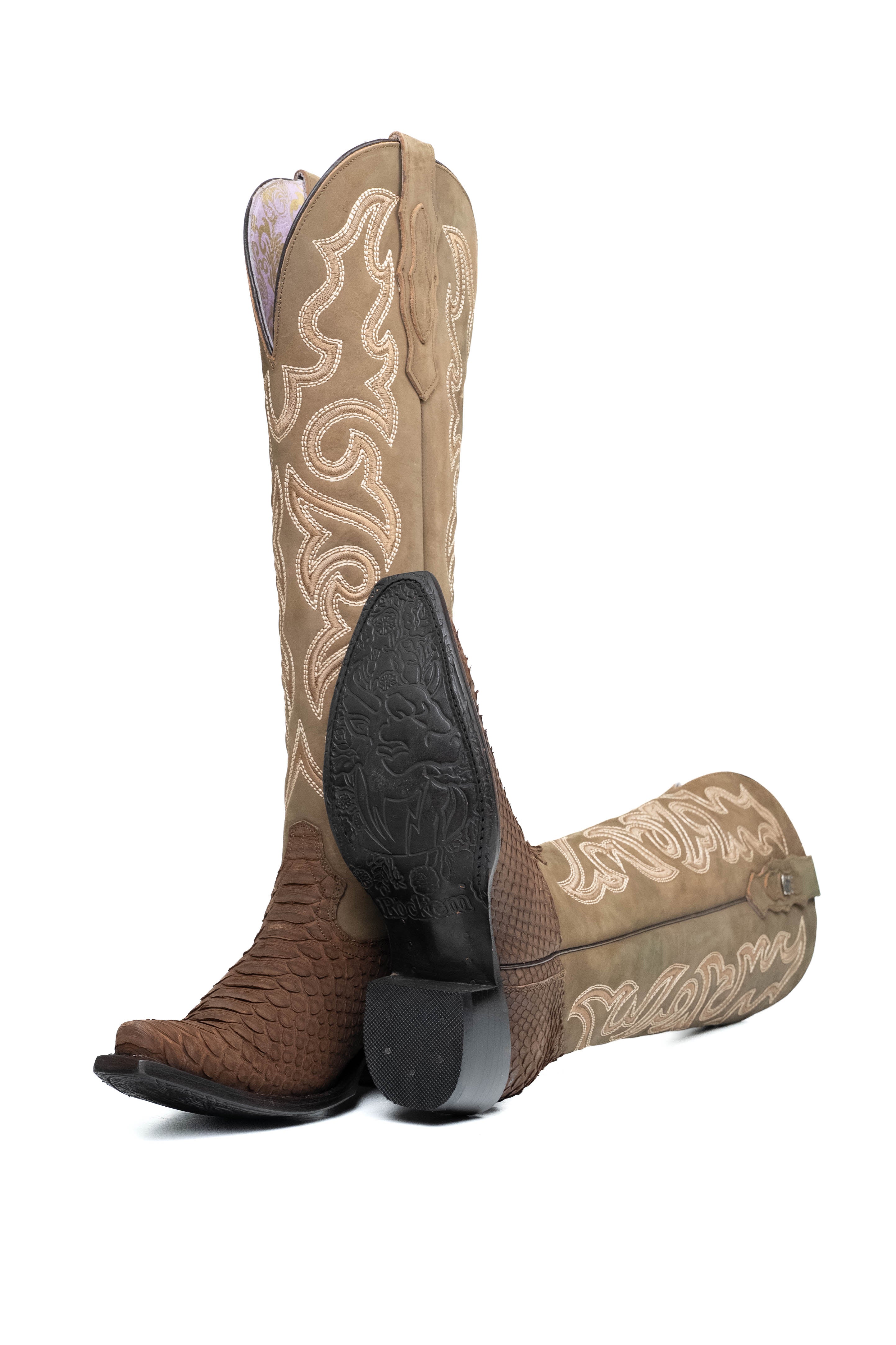 Ariana Python Exotic Tall Snip Toe Cowgirl Boot