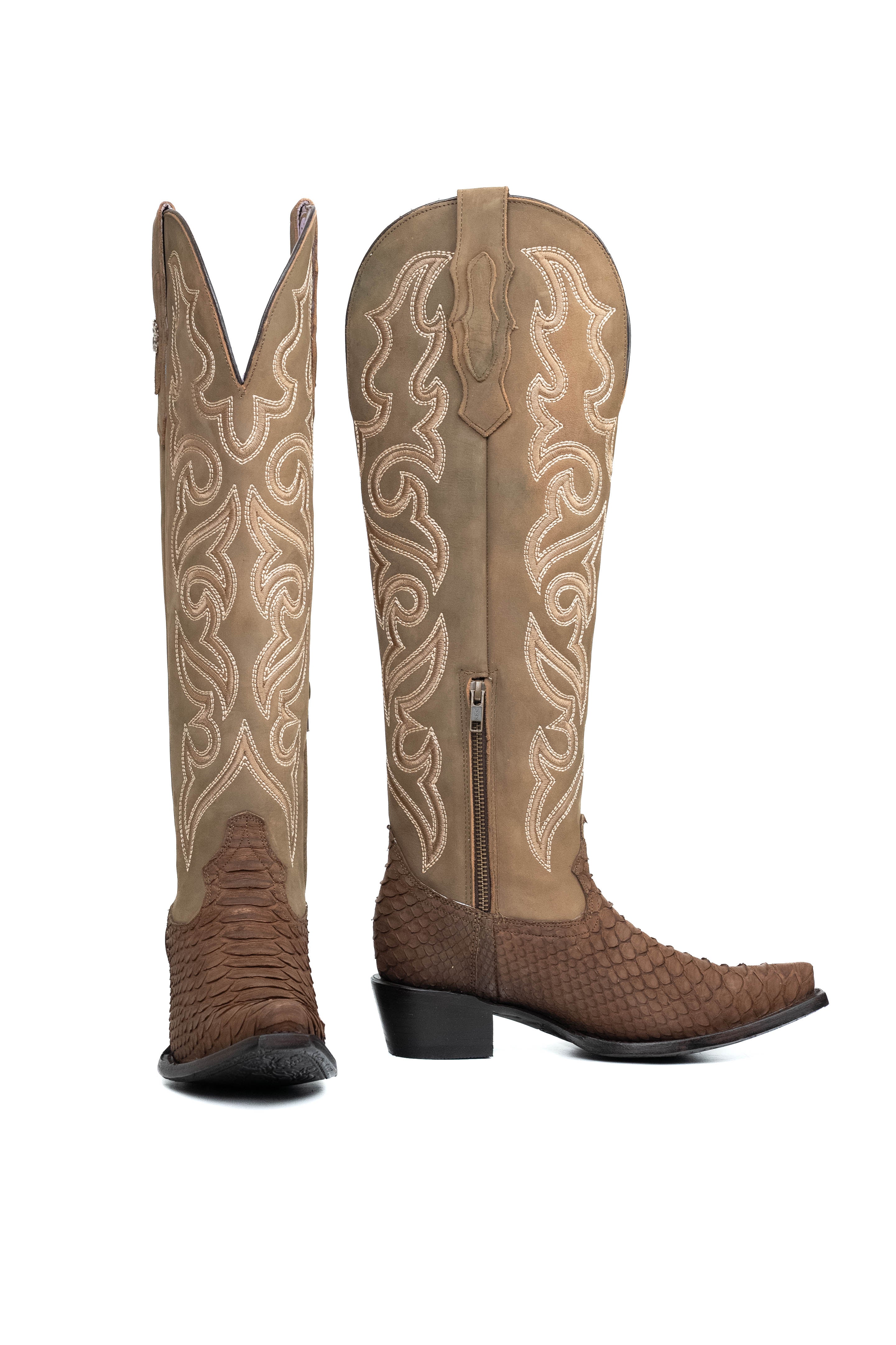 Ariana Python Exotic Tall Snip Toe Cowgirl Boot