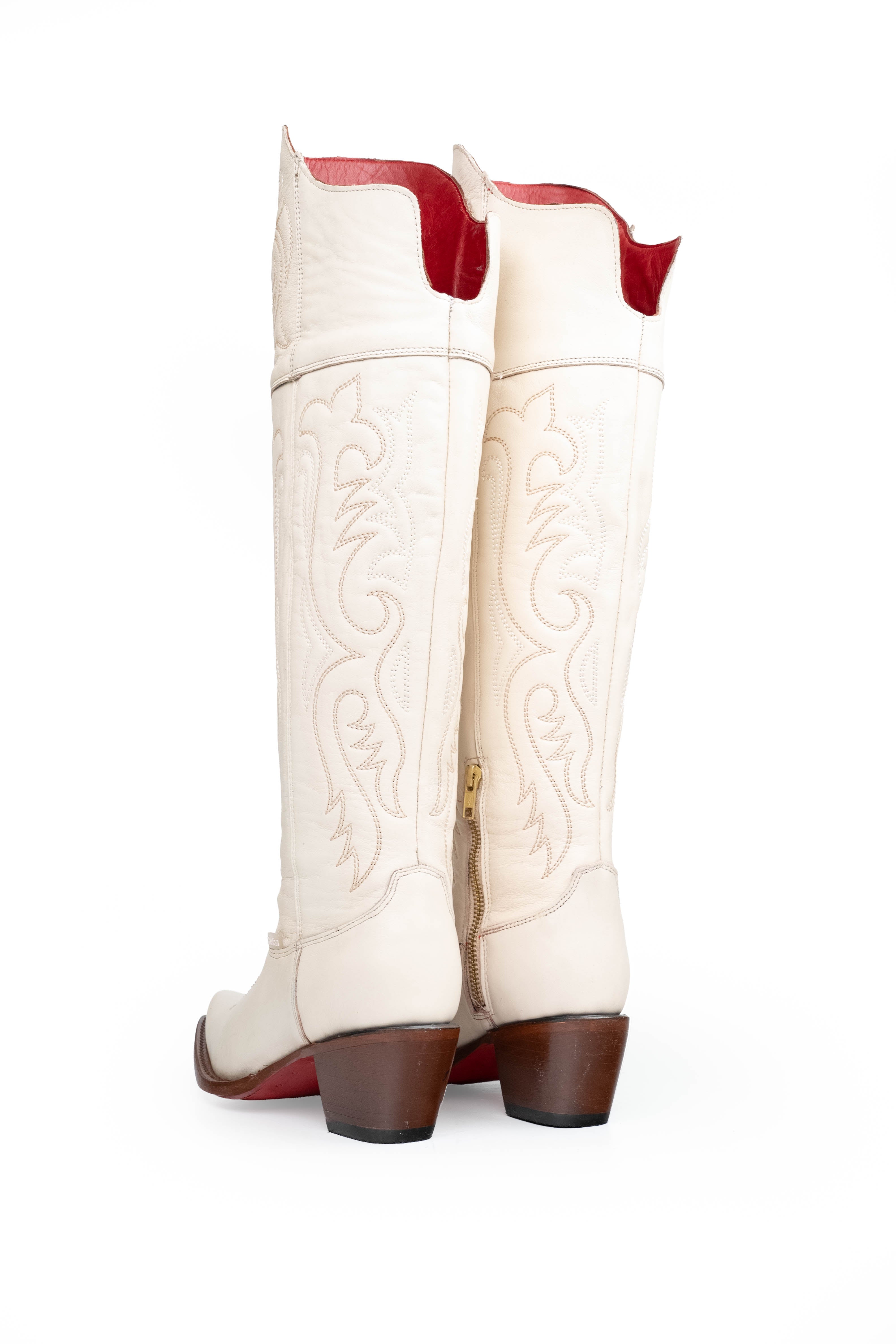 Amour Knee High Red Bottom Snip Toe Cowgirl Boot