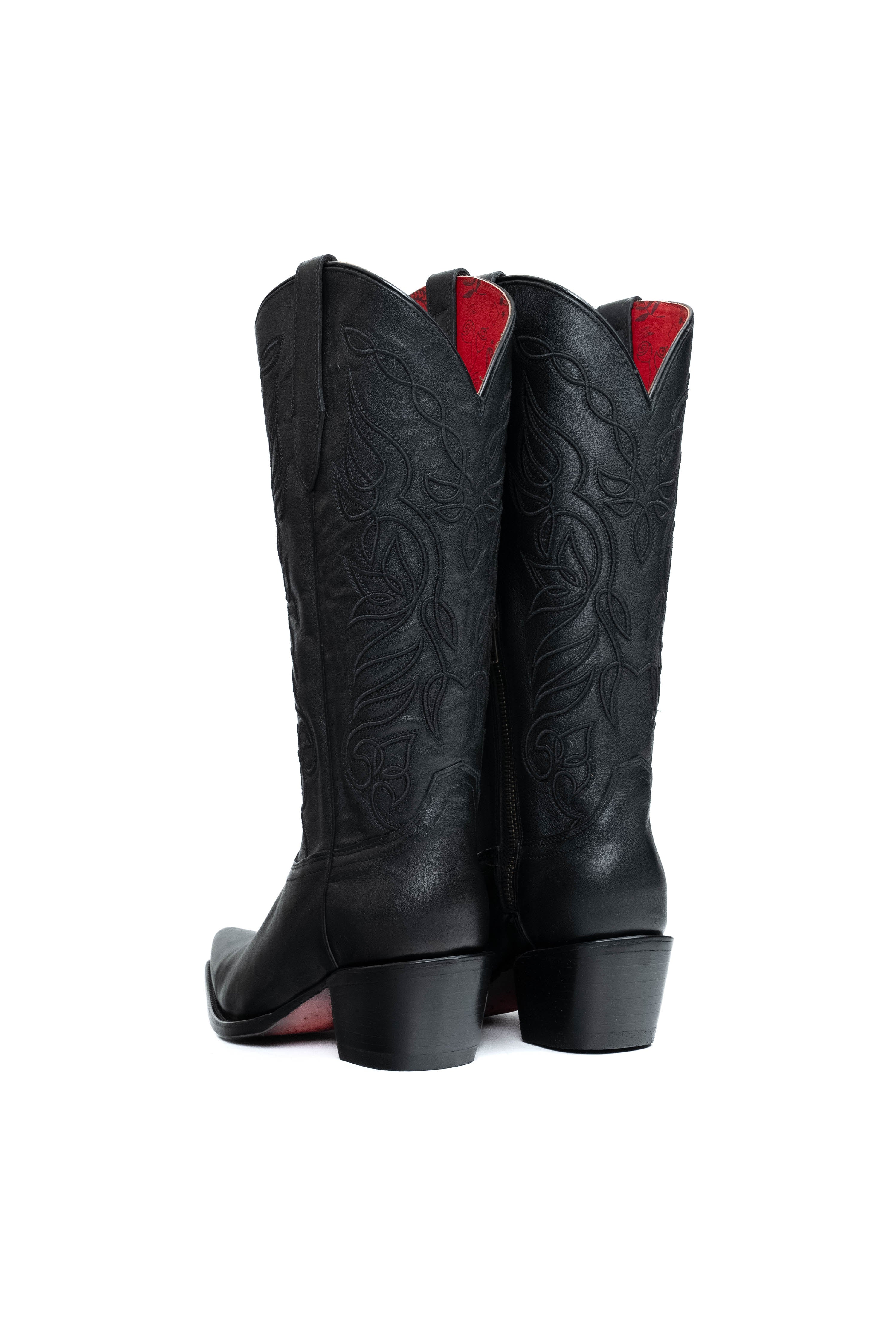 Sally Midi Red Bottom Wide Calf Snip Toe Cowgirl Boot