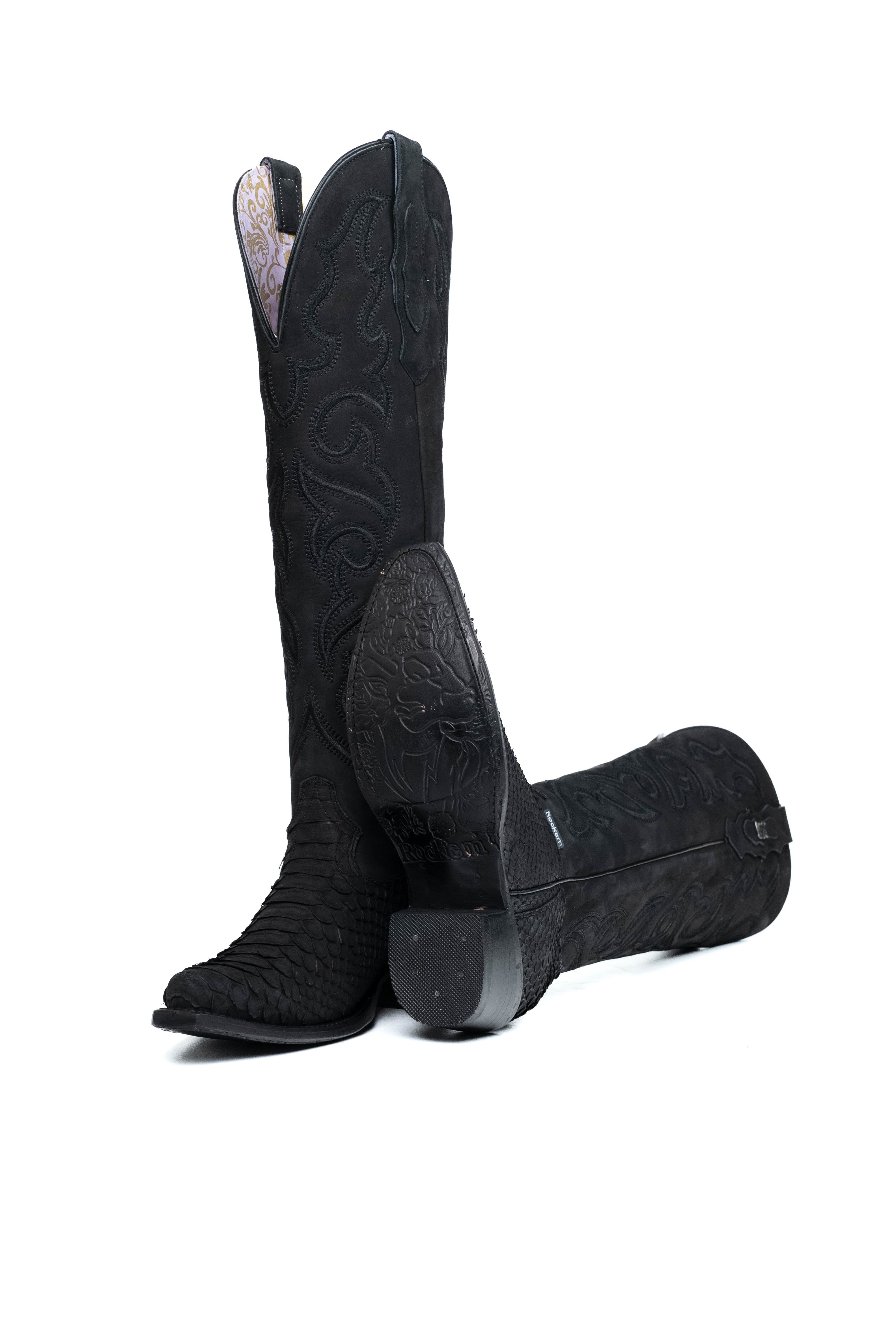 Ariana Python Exotic Tall Snip Toe Cowgirl Boot