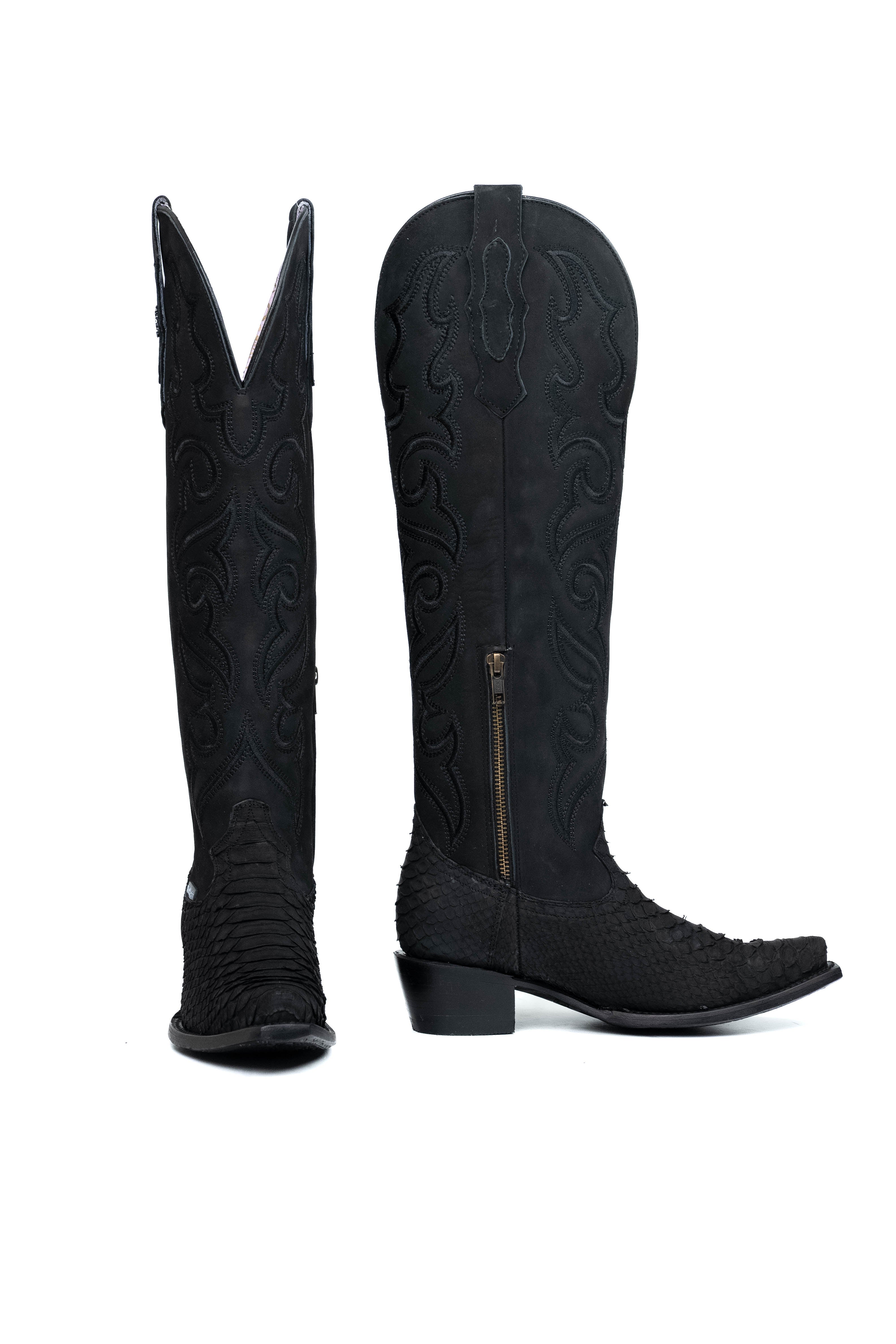 Ariana Python Exotic Tall Snip Toe Cowgirl Boot